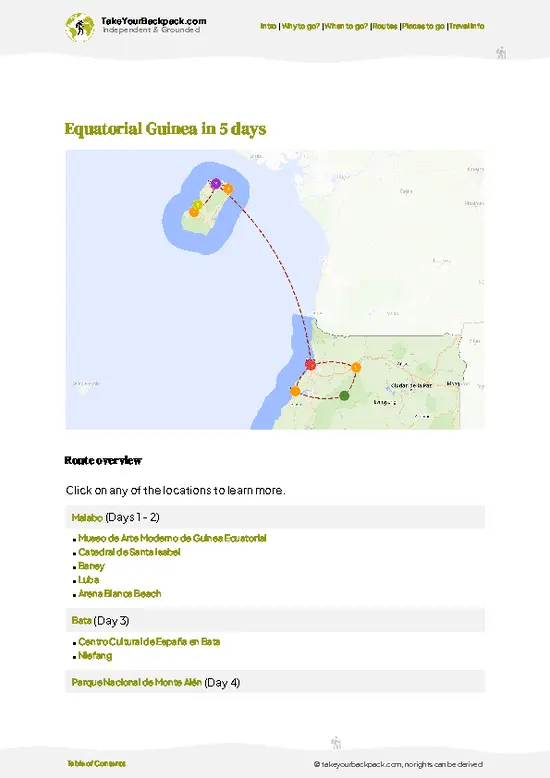 example page 4 from our offline Travel Guide for Equatorial Guinea
